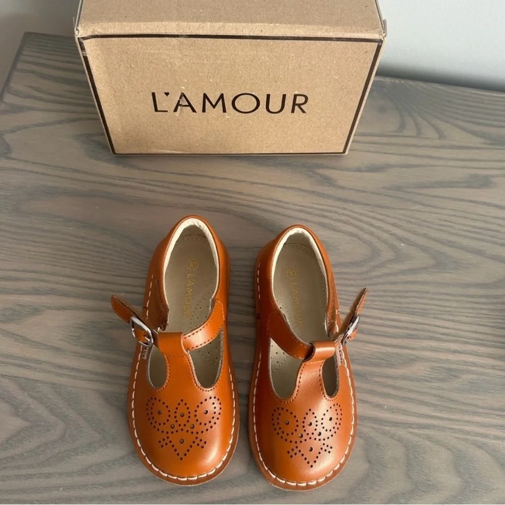 L'AMOUR GIRLS OLLIE T-STRAP LEATHER MARY JANE